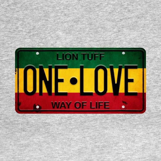 One Love Vintage Rasta License Plate by LionTuff79